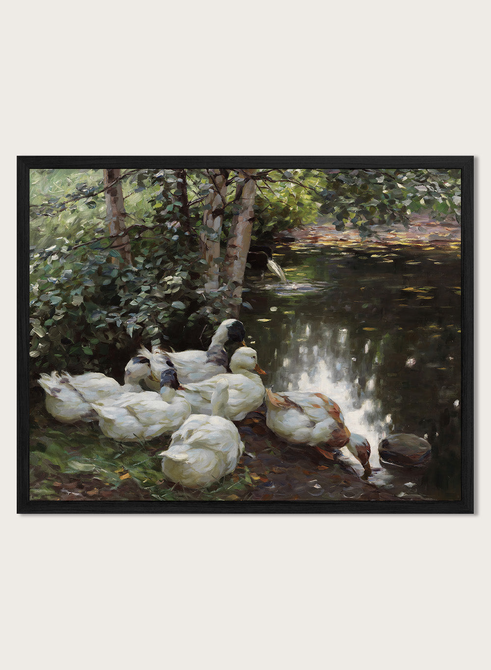 "Six Ducks by the Lake" Art Print