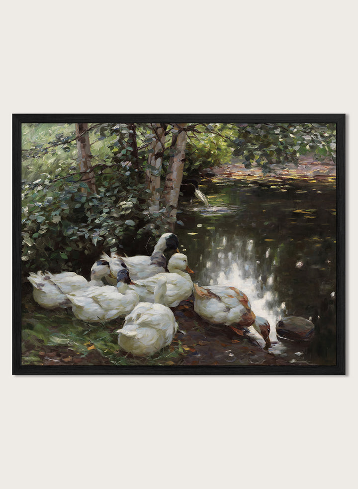 "Six Ducks by the Lake" Art Print