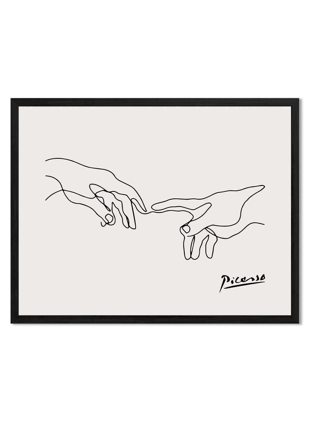 Holding Hands Line Art Print