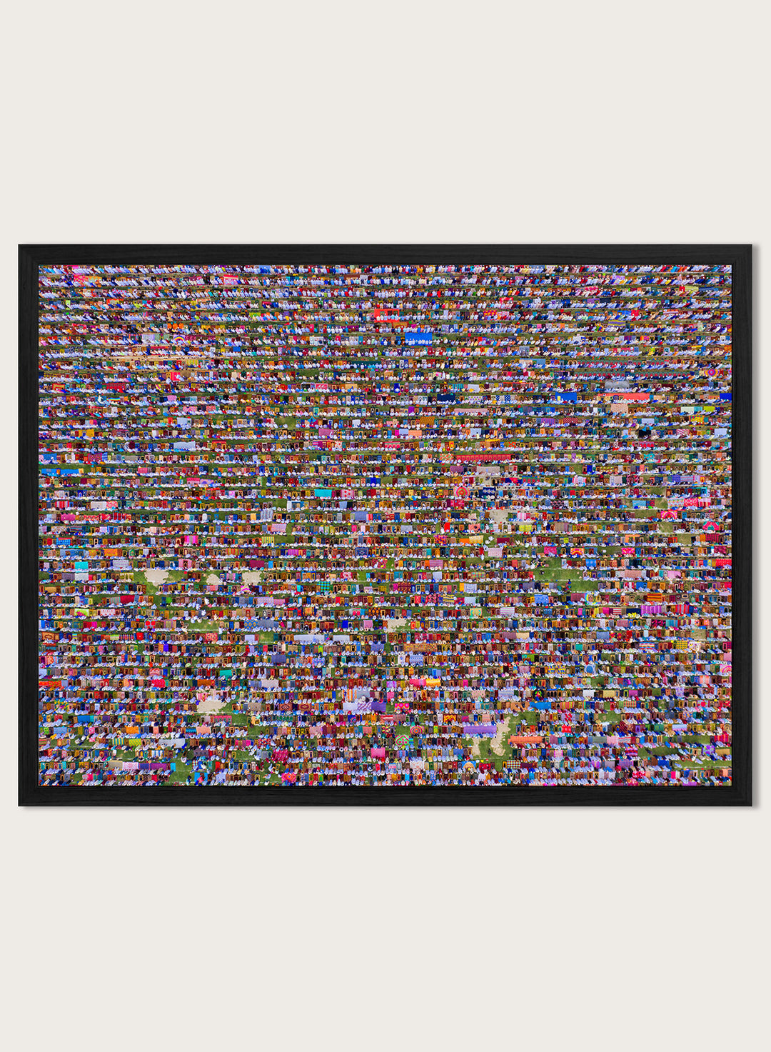 Biggest Eid Prayer by Azim Khan Ronnie aerial photography print showing massive Eid congregation Bangladesh, cultural religious wall art poster.