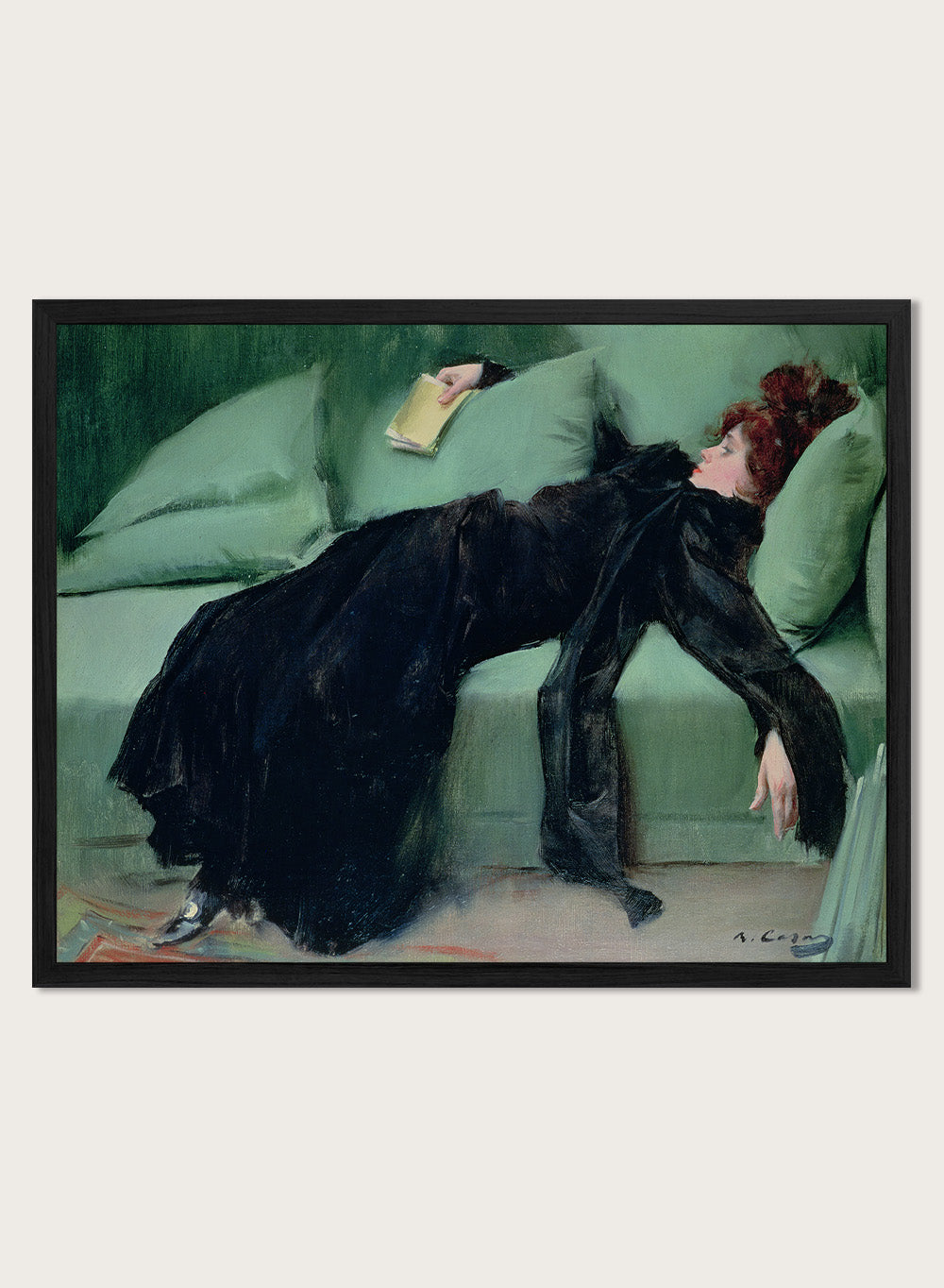 Vintage Decadent Young Woman after the Dance Art Print