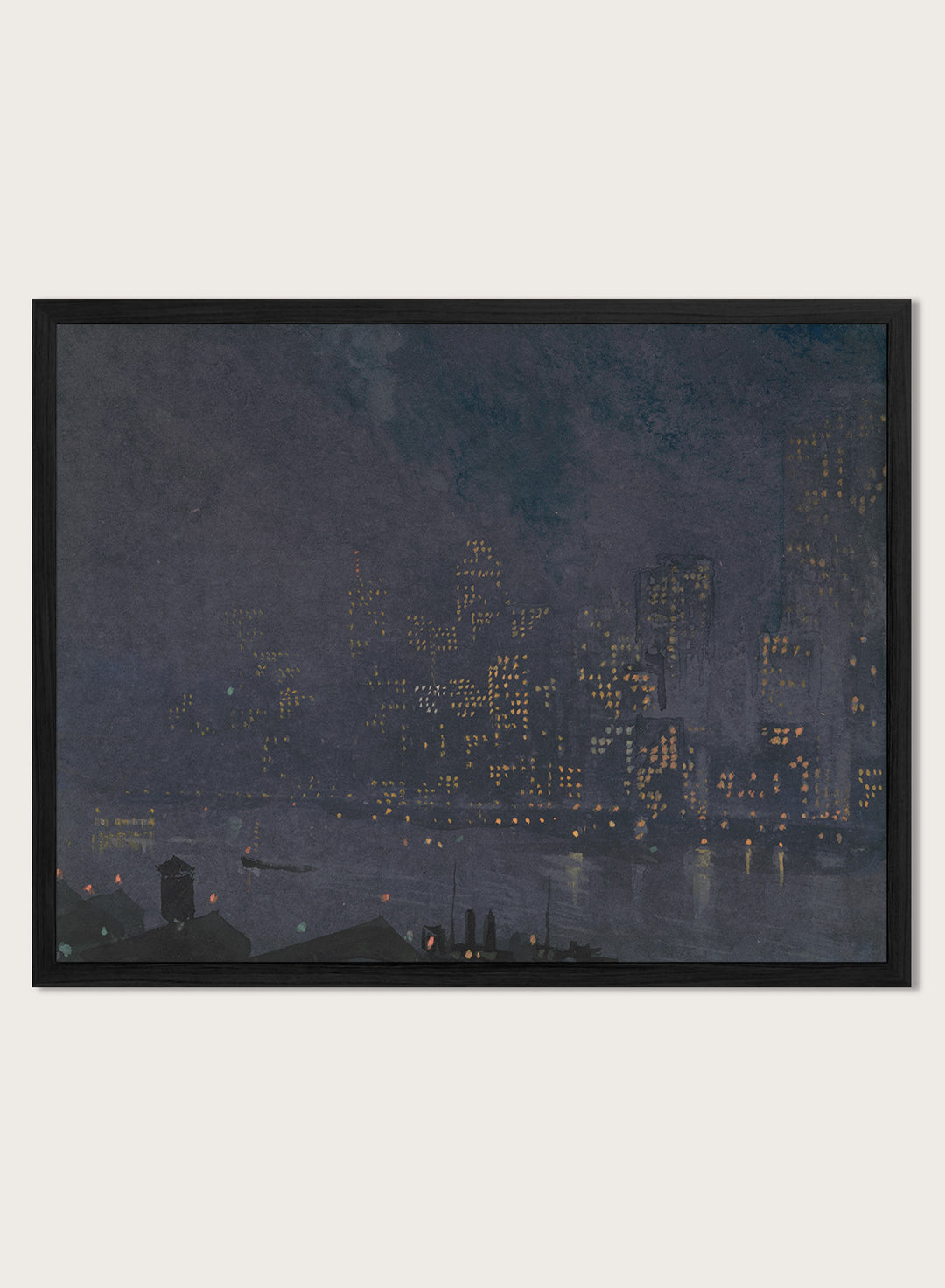 "Skyscrapers at Night" Art Print