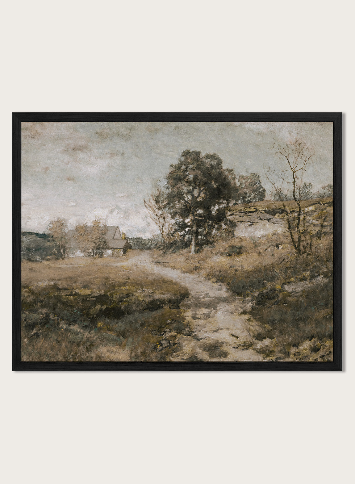 Rustic Vintage American Countryside Cottage Trees Lined Garden