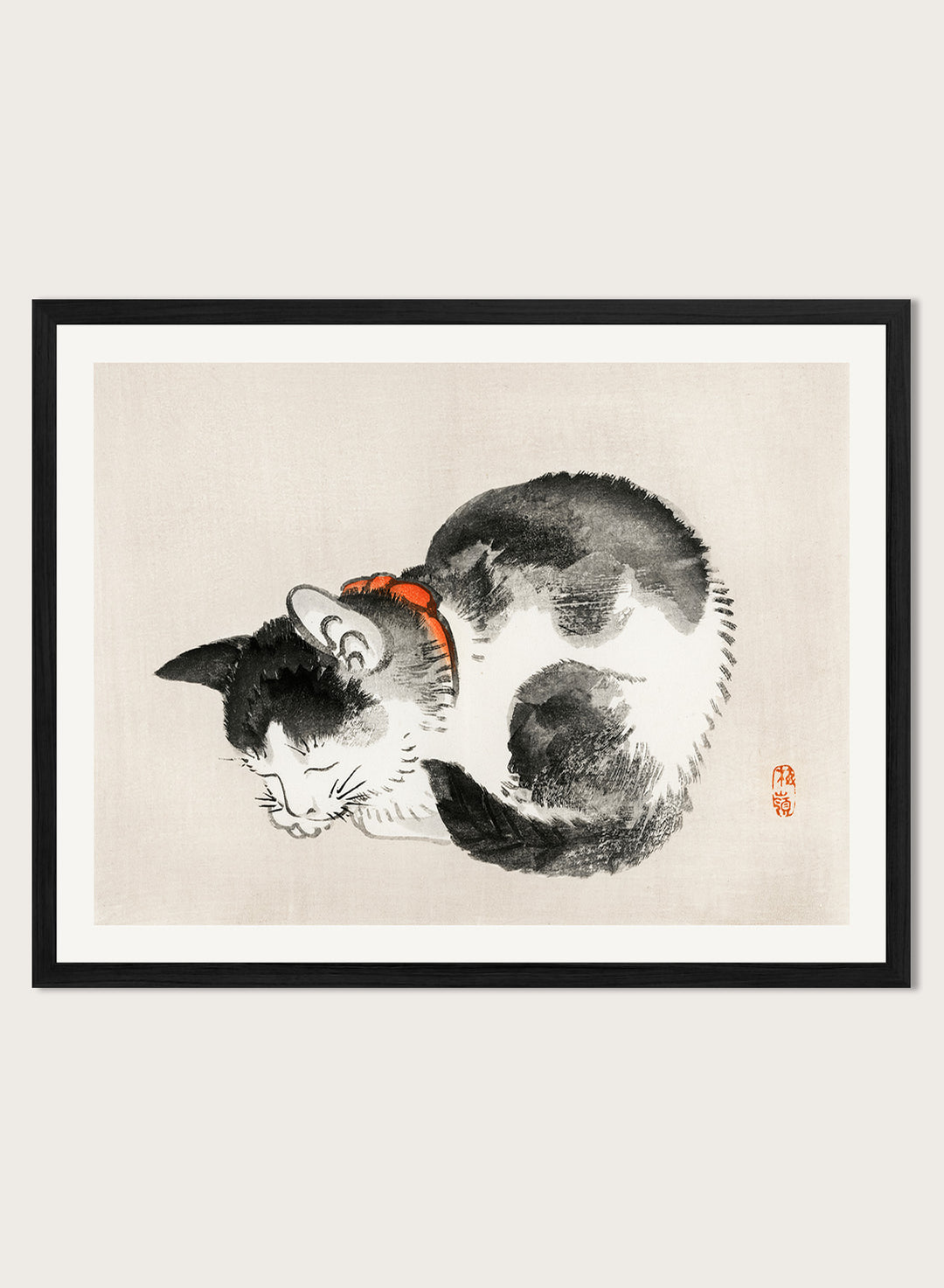 Kono Bairei "Sleeping Cat" Art Print