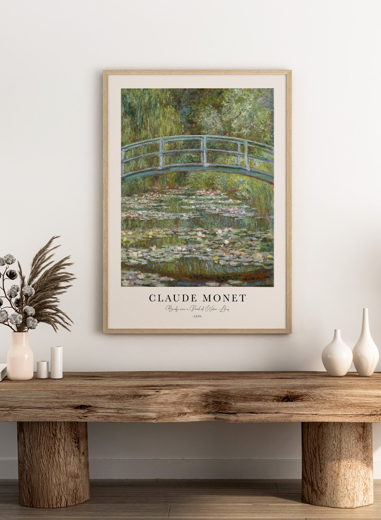 Claude Monet Bridge over a Pond of Water Lilies 1899 Vintage
