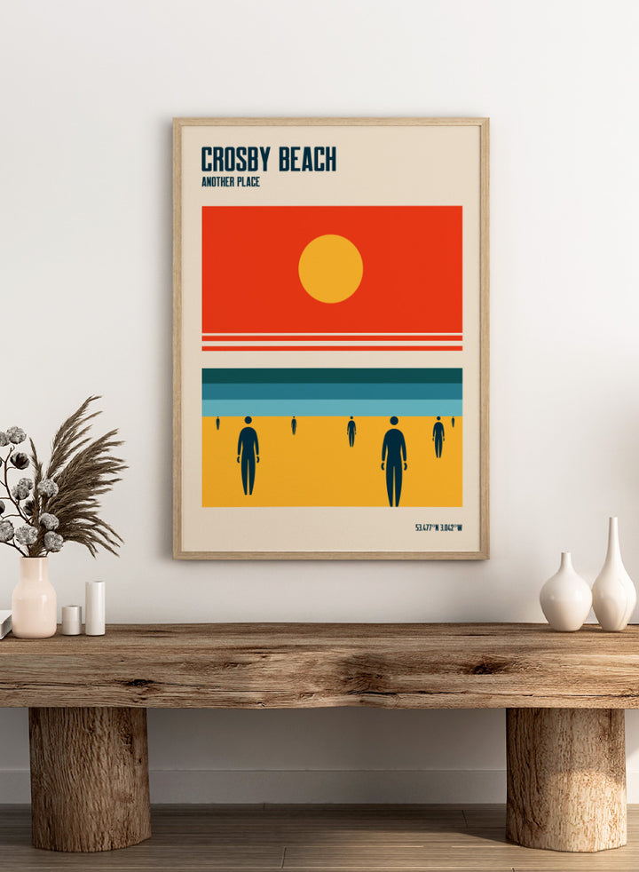 Minimalist beach art print titled &