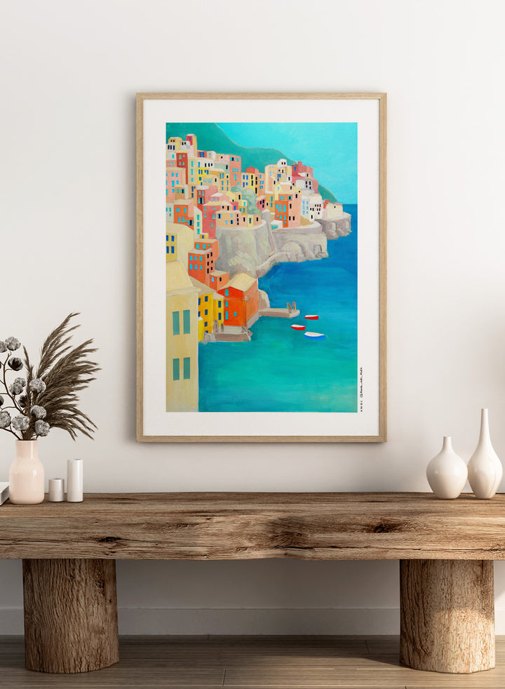 Awol Art Alex - Colorful Coastal Village Art Print