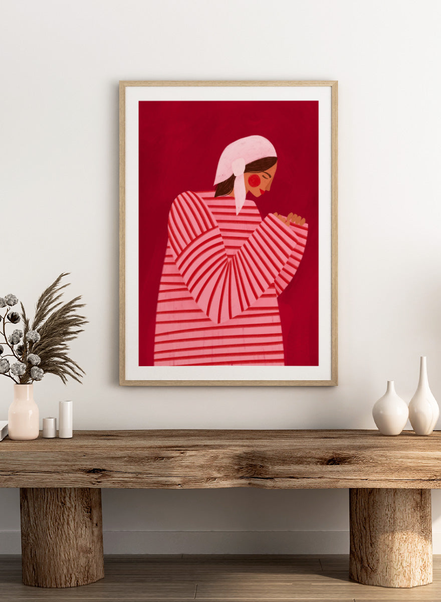 Bea Müller - Serene Praying Woman Art Print