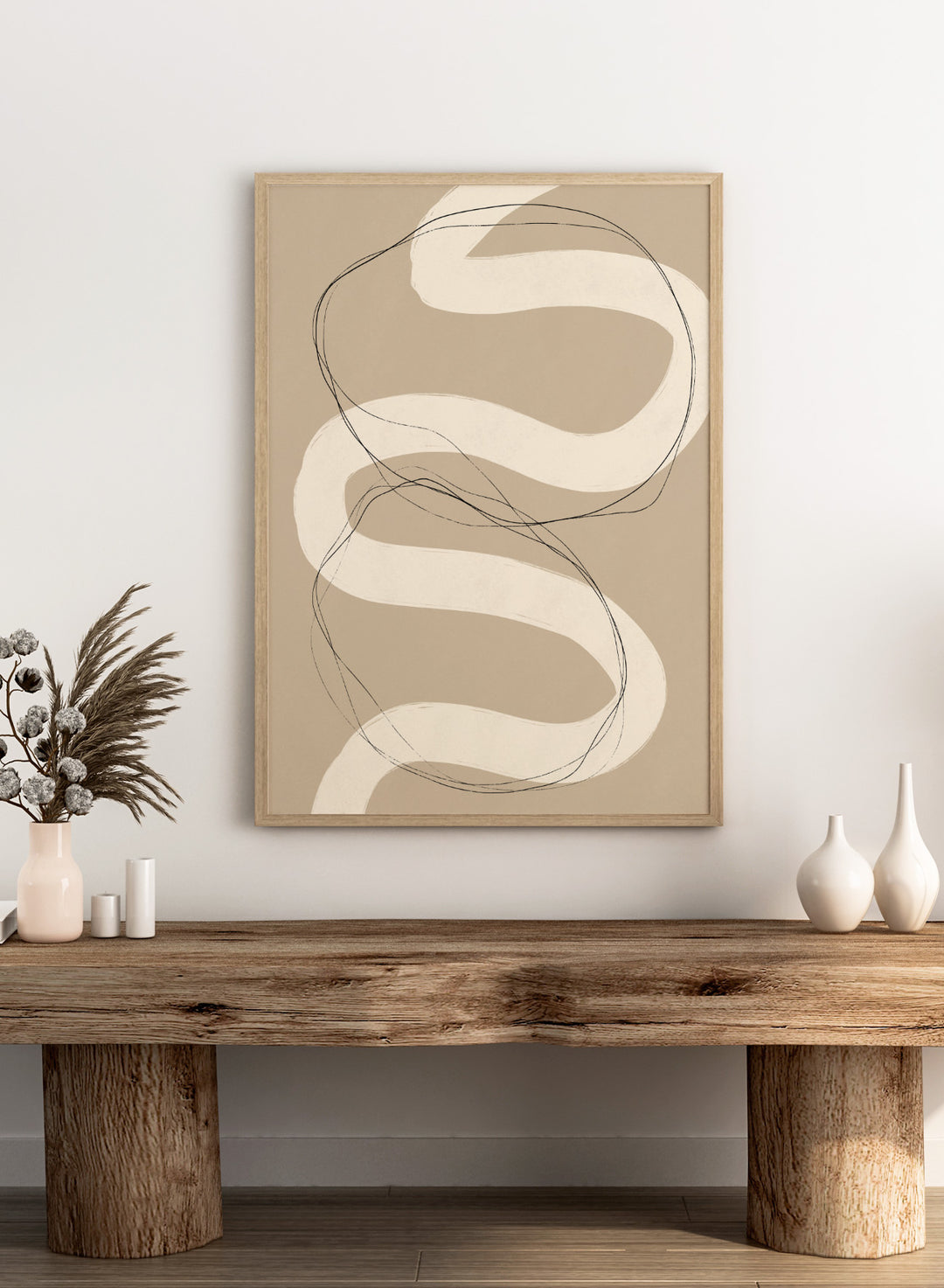 Beige Abstraction No.01 Art Print