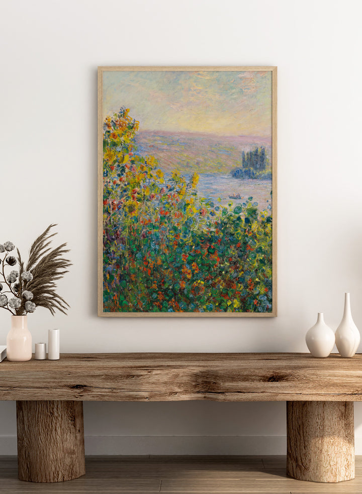Claude Monet Flower Beds at Vétheuil Art Print
