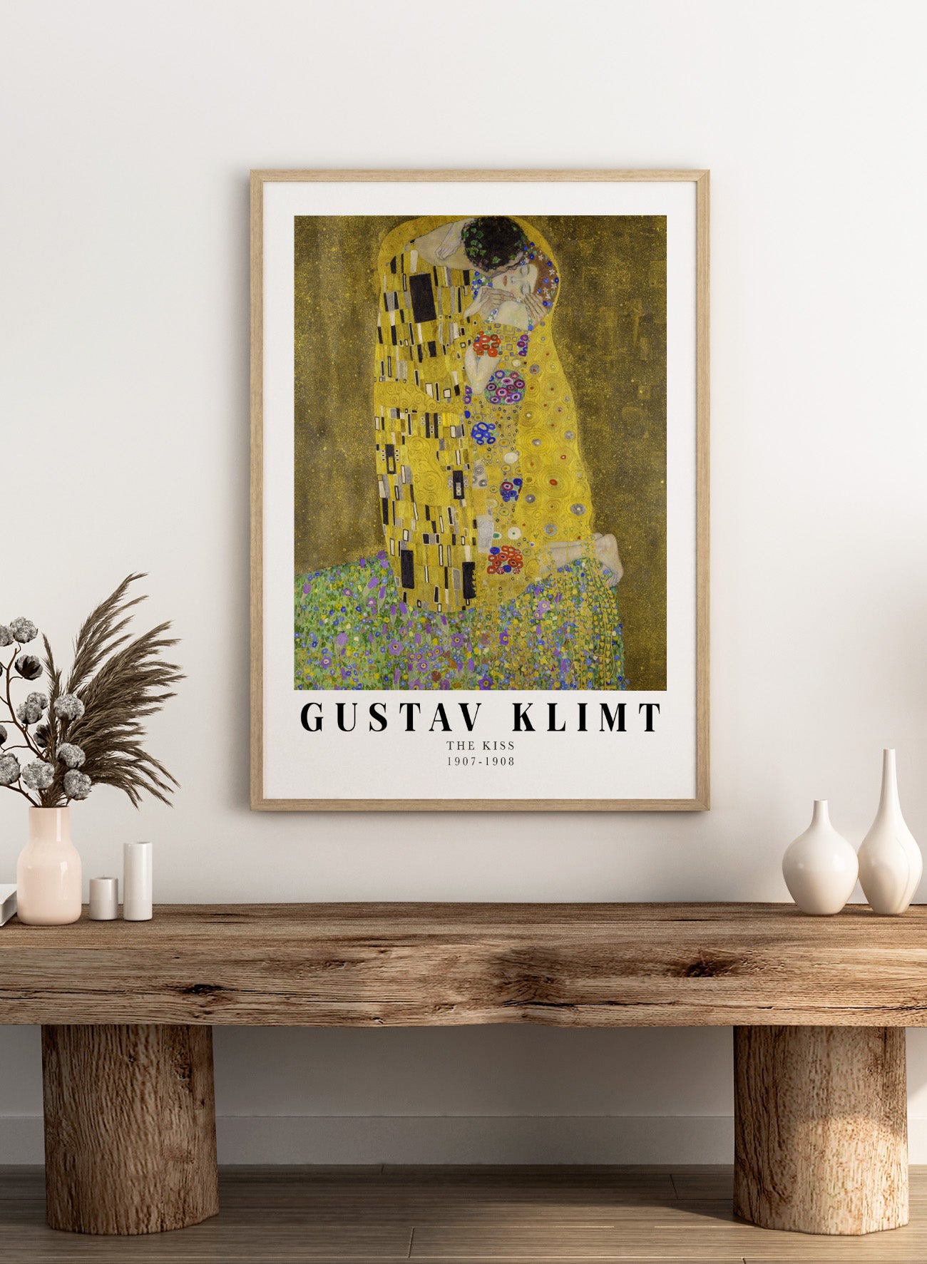 Gustav Klimt The Kiss 1907-1908 Vintage Exhibition Poster Art