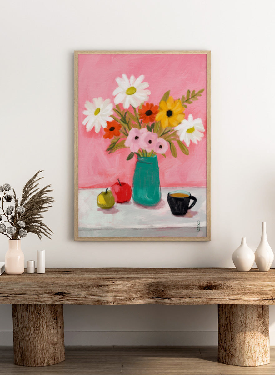 Dirkie Nell - Cheerful Floral Still Life Art Print