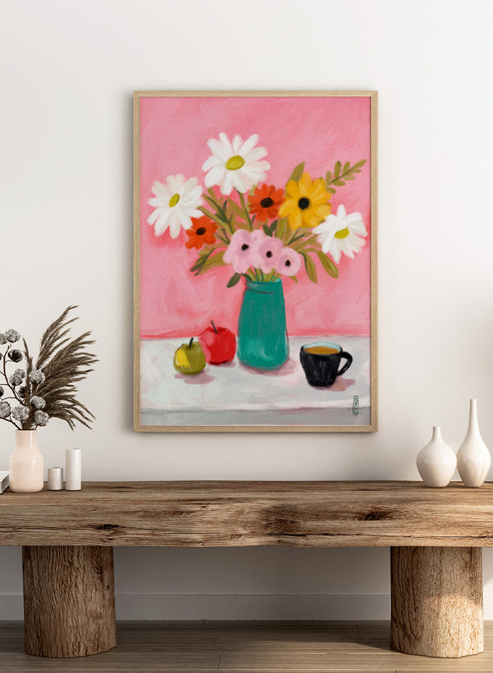 Dirkie Nell - Cheerful Floral Still Life Art Print