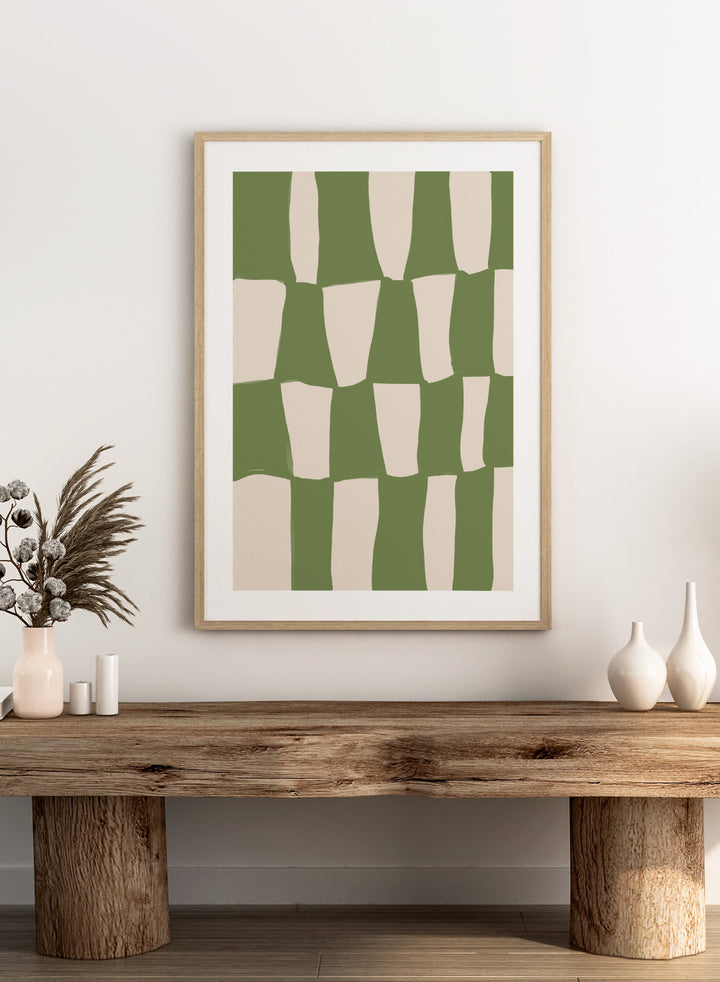 'Composition in Green' Aesthetic Art Print