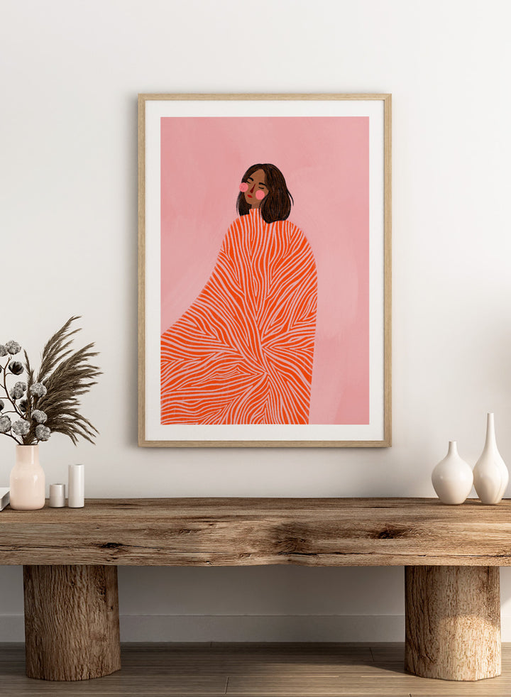 The Woman With the Swirls by Bea Müller Fine Art Print, Framed Fine Art Print, Ready to hang