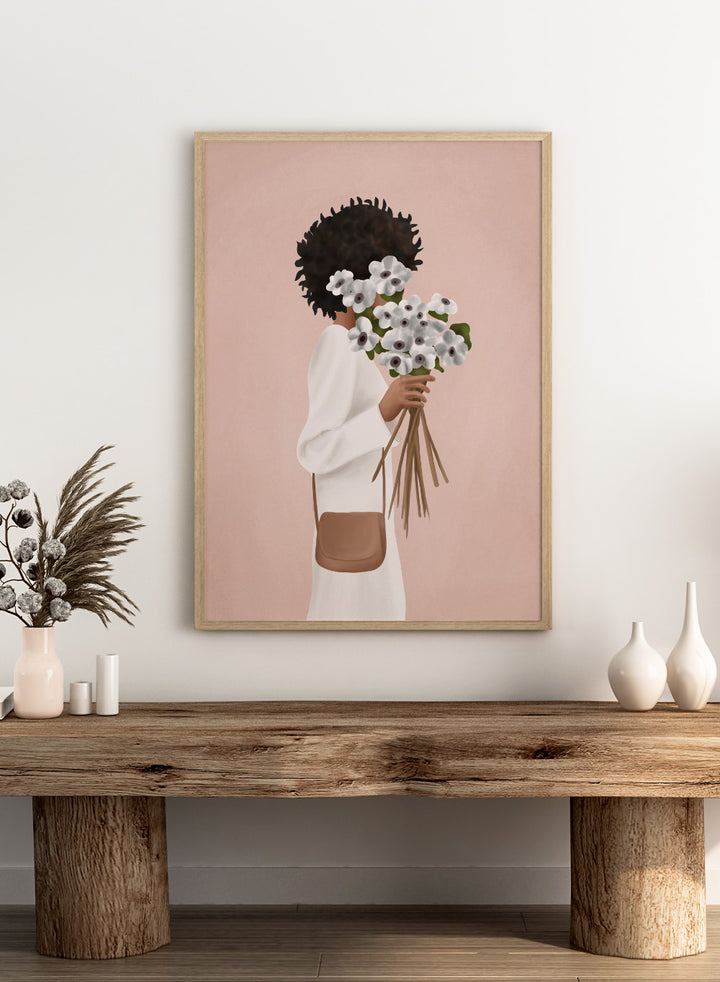 Bouquet of Flowers by Flow Line is a modern floral art print celebrating self-love and everyday rituals. A warm, expressive wall poster from the It’s All Love collection.