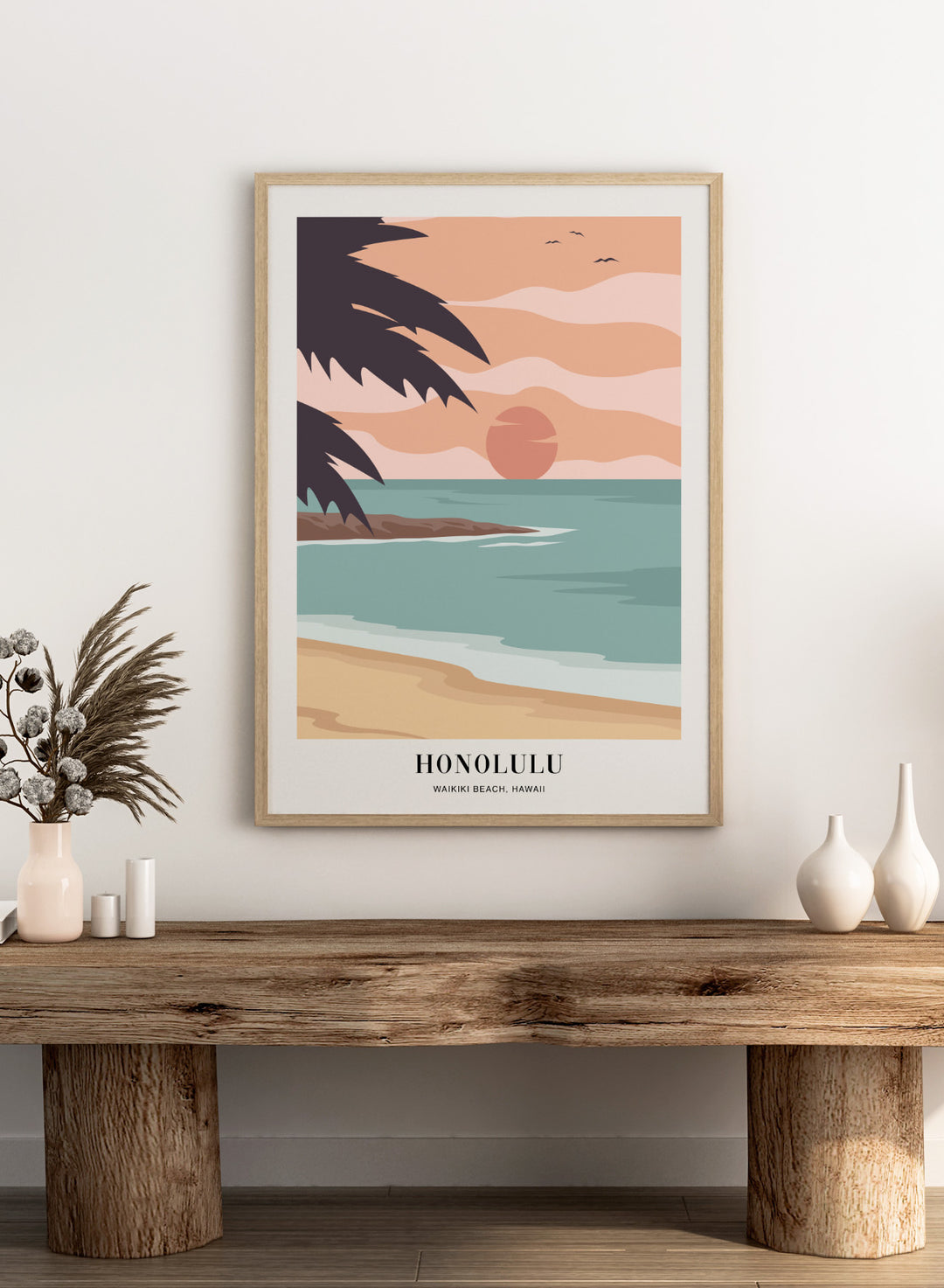 Waikiki Beach Honolulu Hawaii Art Print