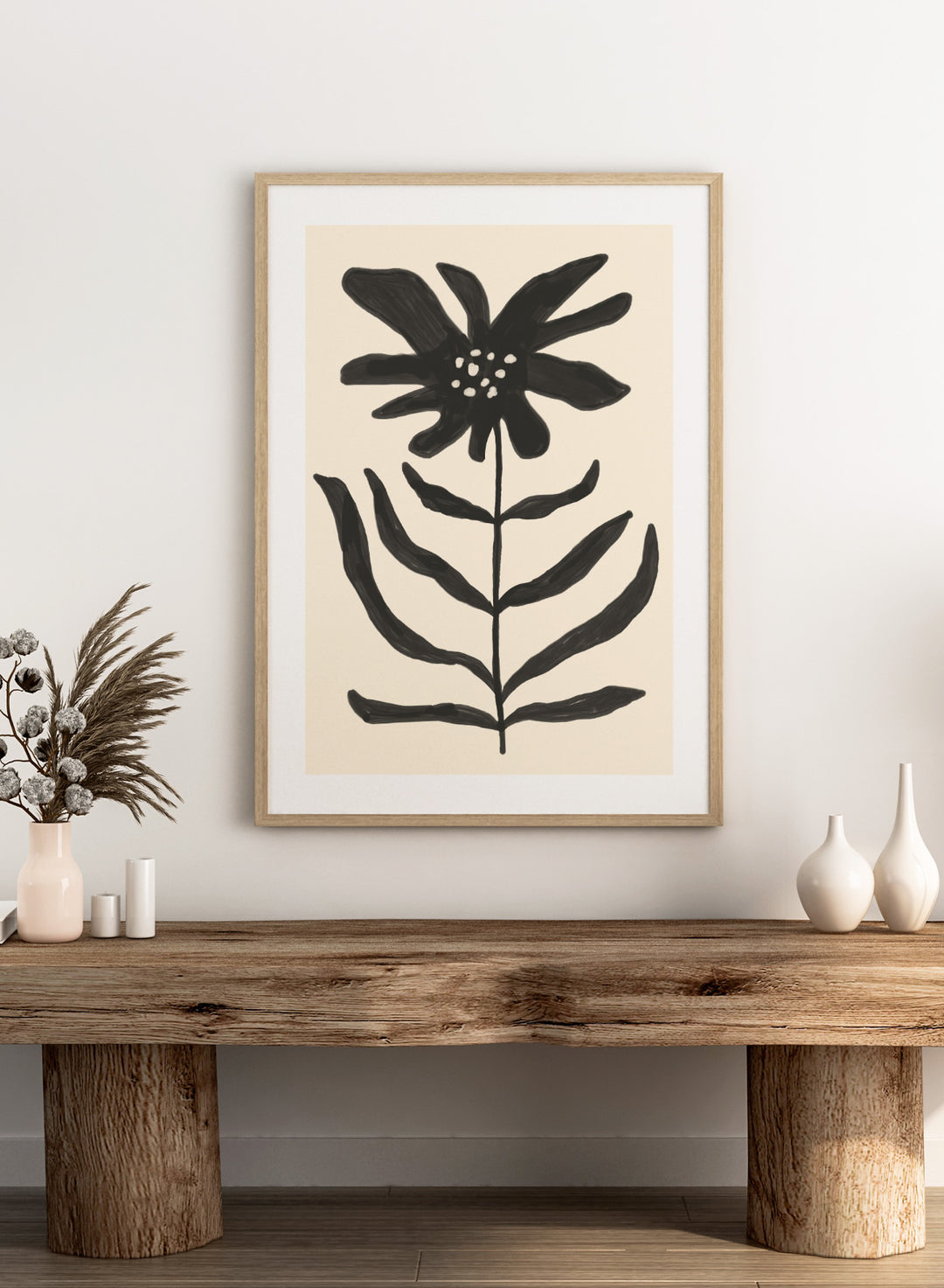 'Monochrome Flora' Aesthetic Art Print