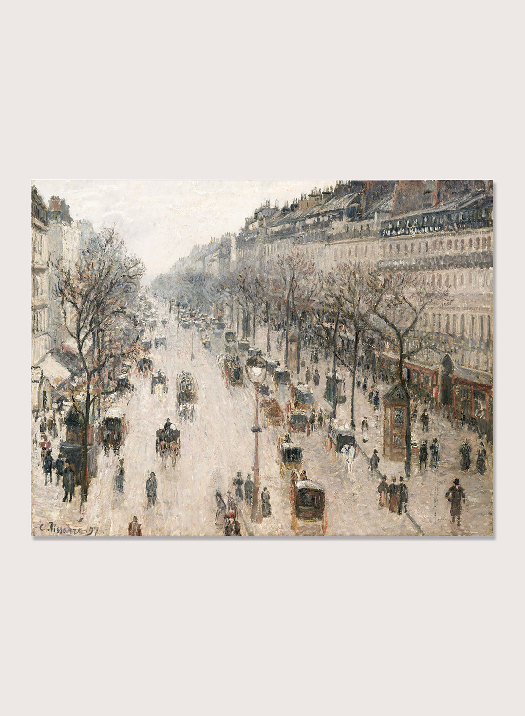"The Boulevard Montmartre on a Winter Morning" Art Print