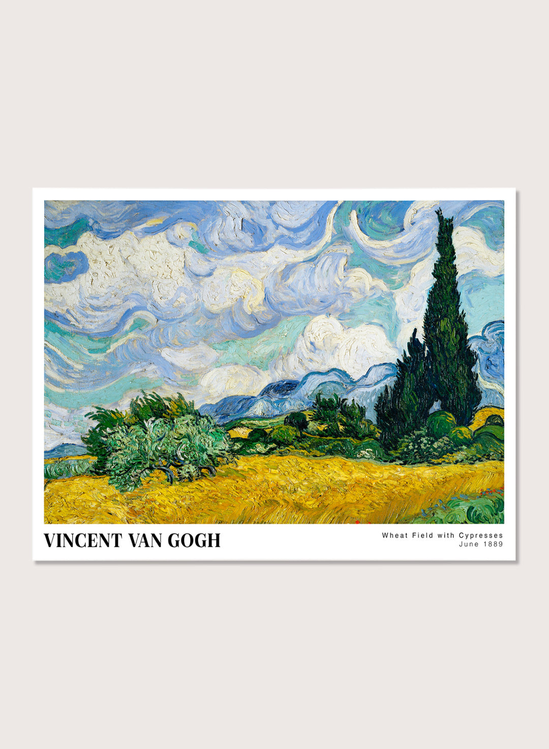 Van Gogh Wheat Field with Cypresses 1889 Art Print