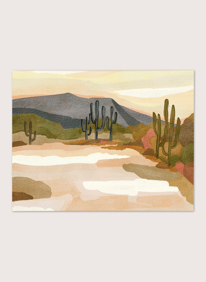 Shop Muted Mountain Landscape by Nikita Jariwala, a modern mountain wall art print poster with abstract hills, olive green, brown, cream, blush, and charcoal tones.