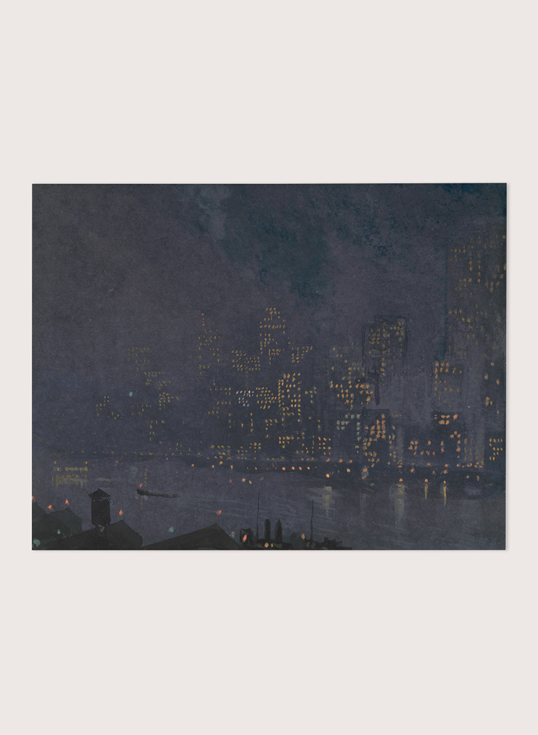 "Skyscrapers at Night" Art Print