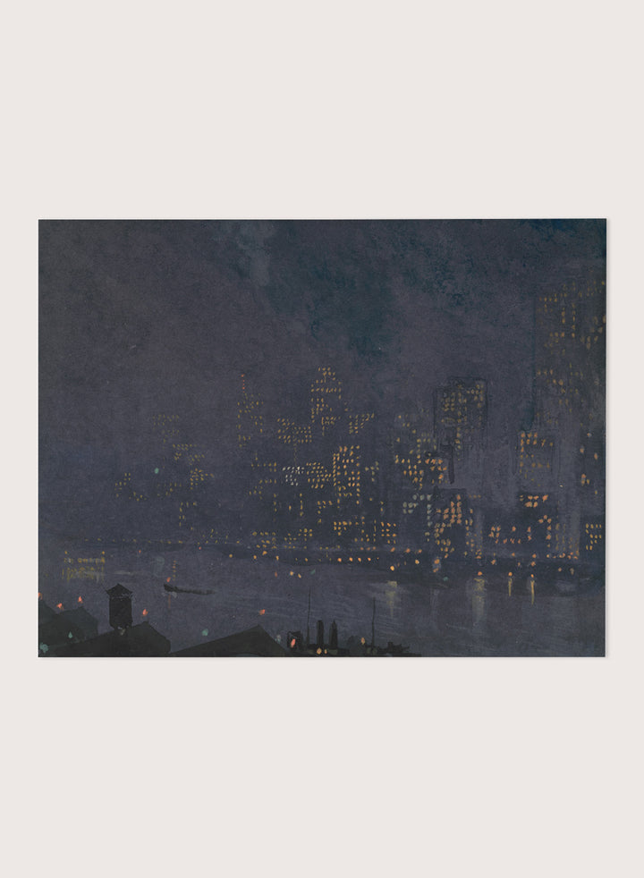 "Skyscrapers at Night" Art Print