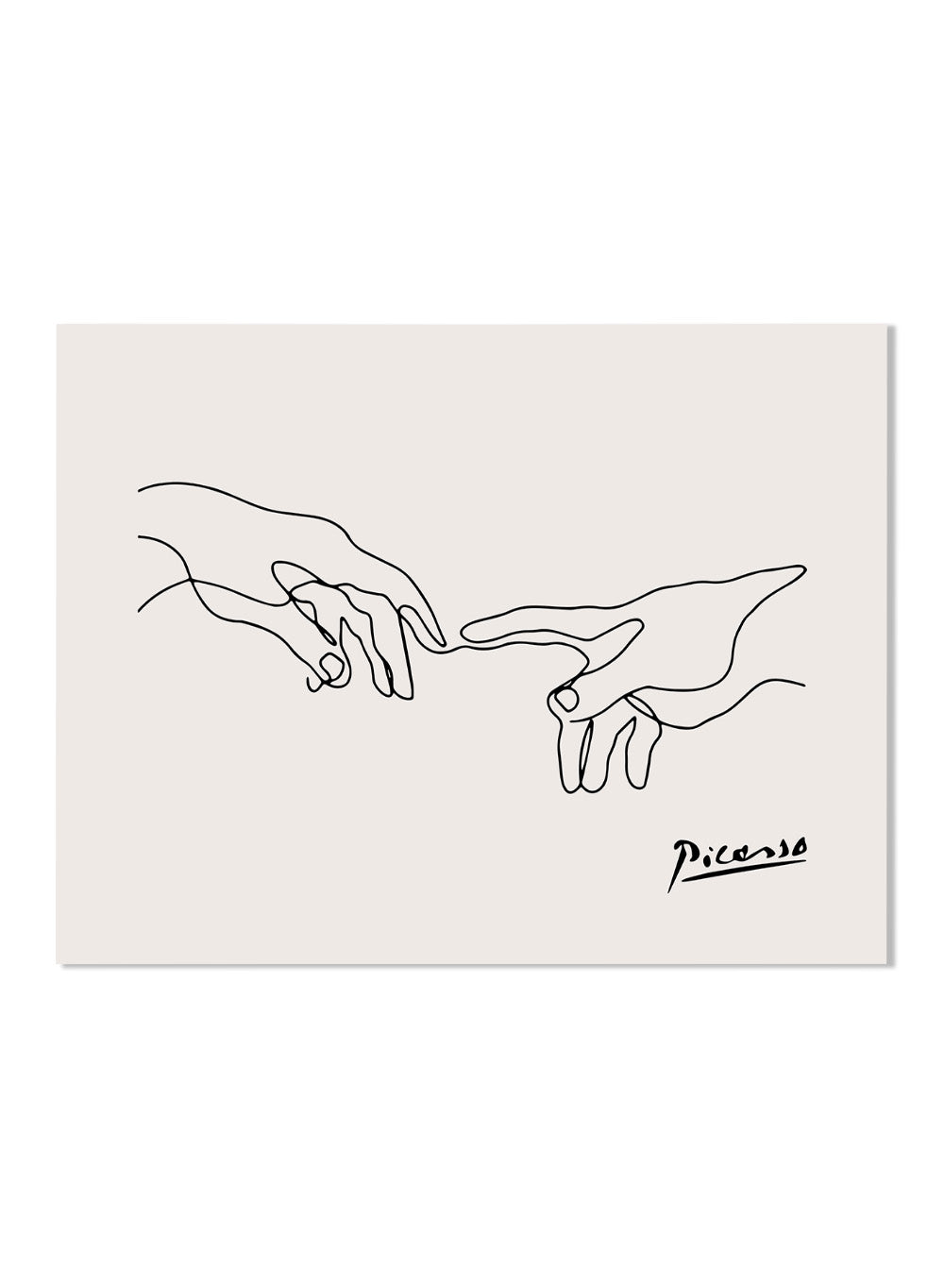Holding Hands Line Art Print