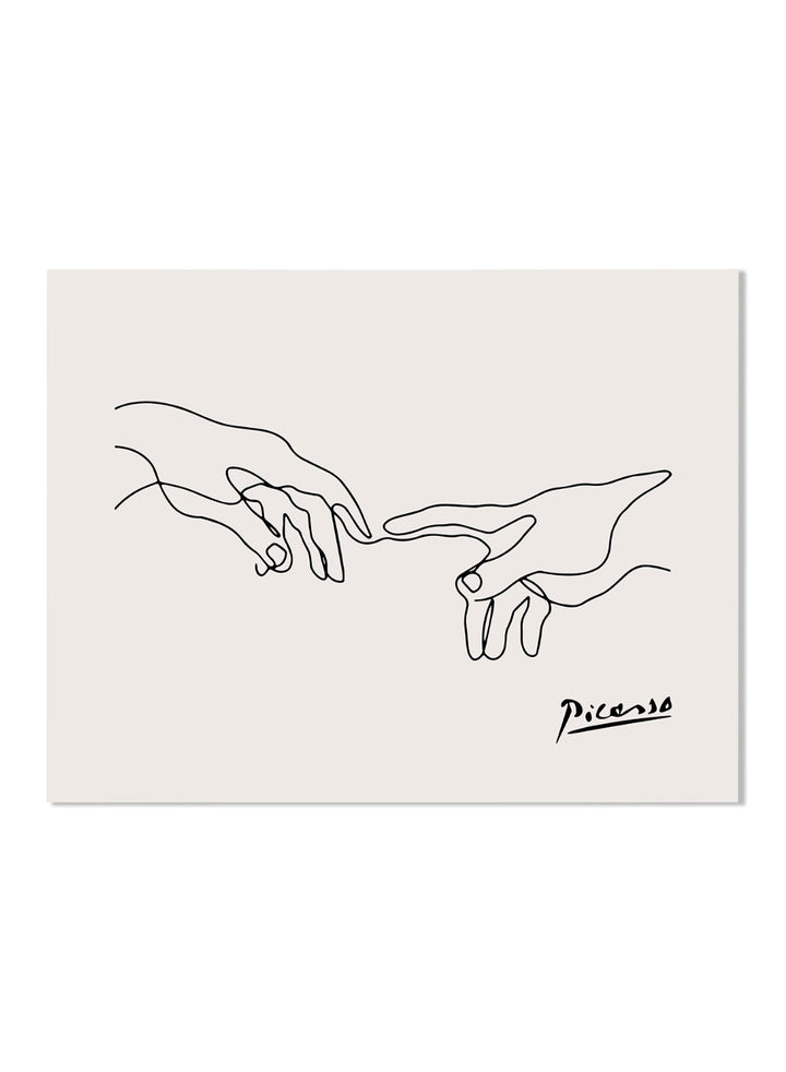 Holding Hands Line Art Print