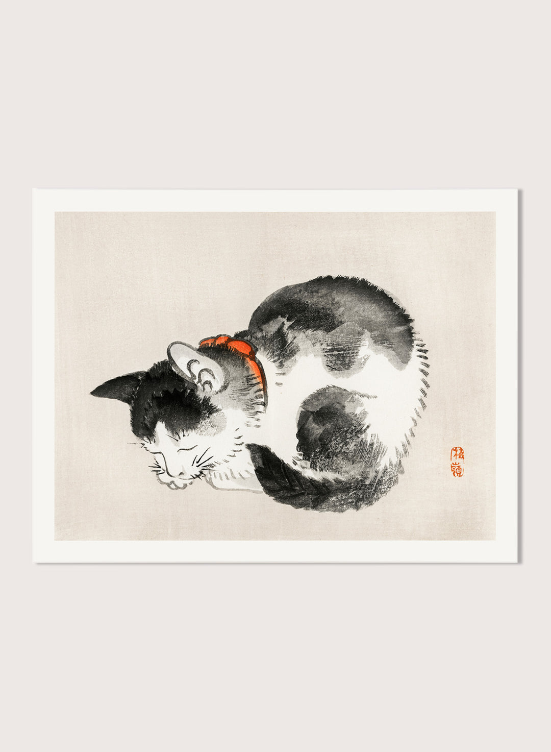 Kono Bairei "Sleeping Cat" Art Print