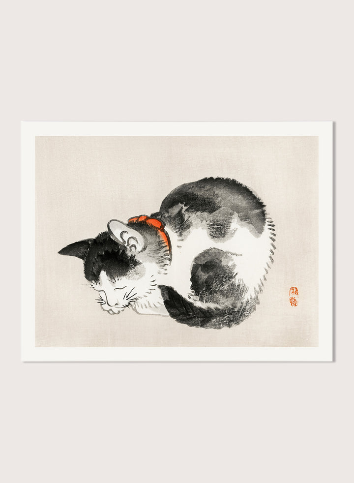 Kono Bairei "Sleeping Cat" Art Print