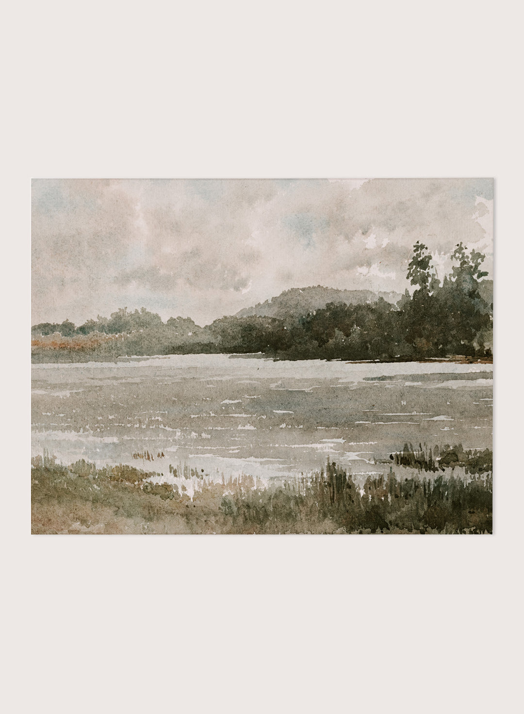 "Lakeside Landscape" Art Print