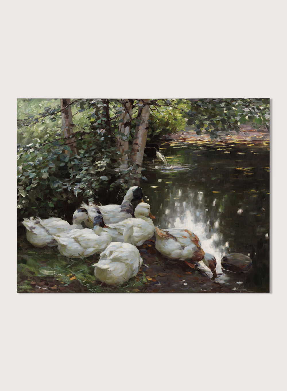 "Six Ducks by the Lake" Art Print
