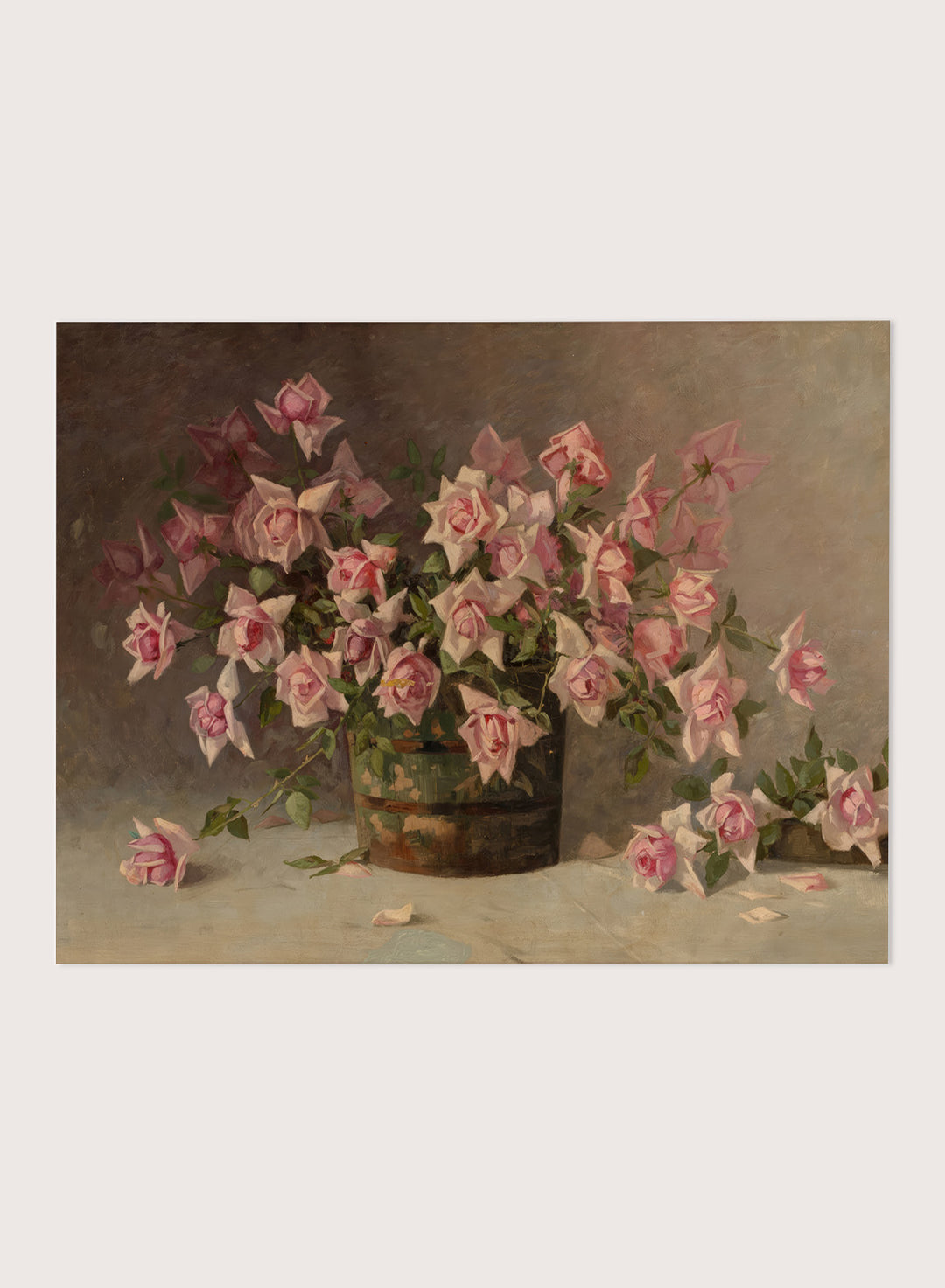 "Still life with Pink Roses" Art Print
