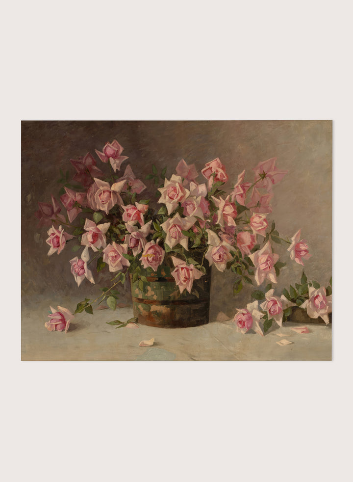 "Still life with Pink Roses" Art Print