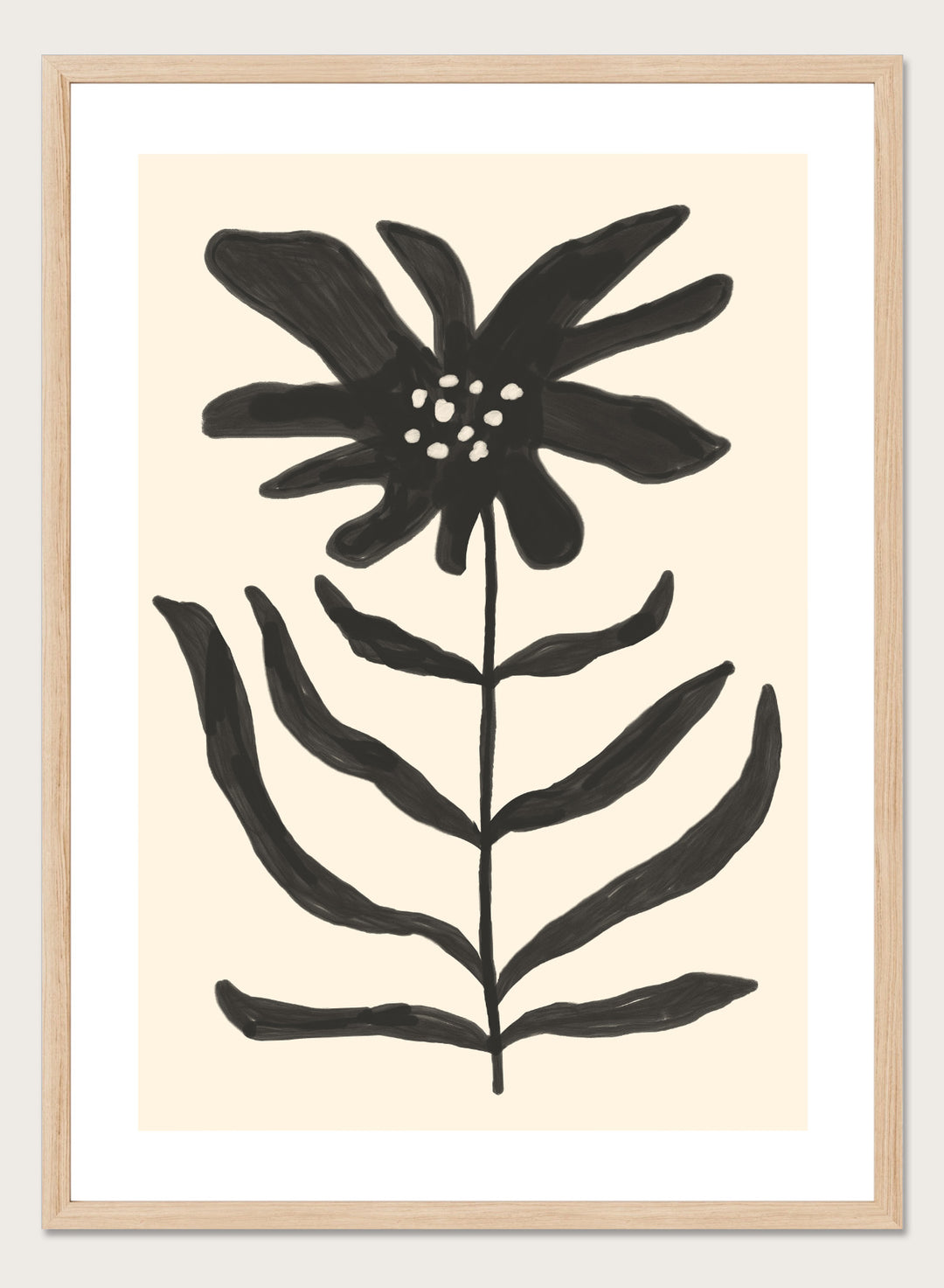 'Monochrome Flora' Aesthetic Art Print
