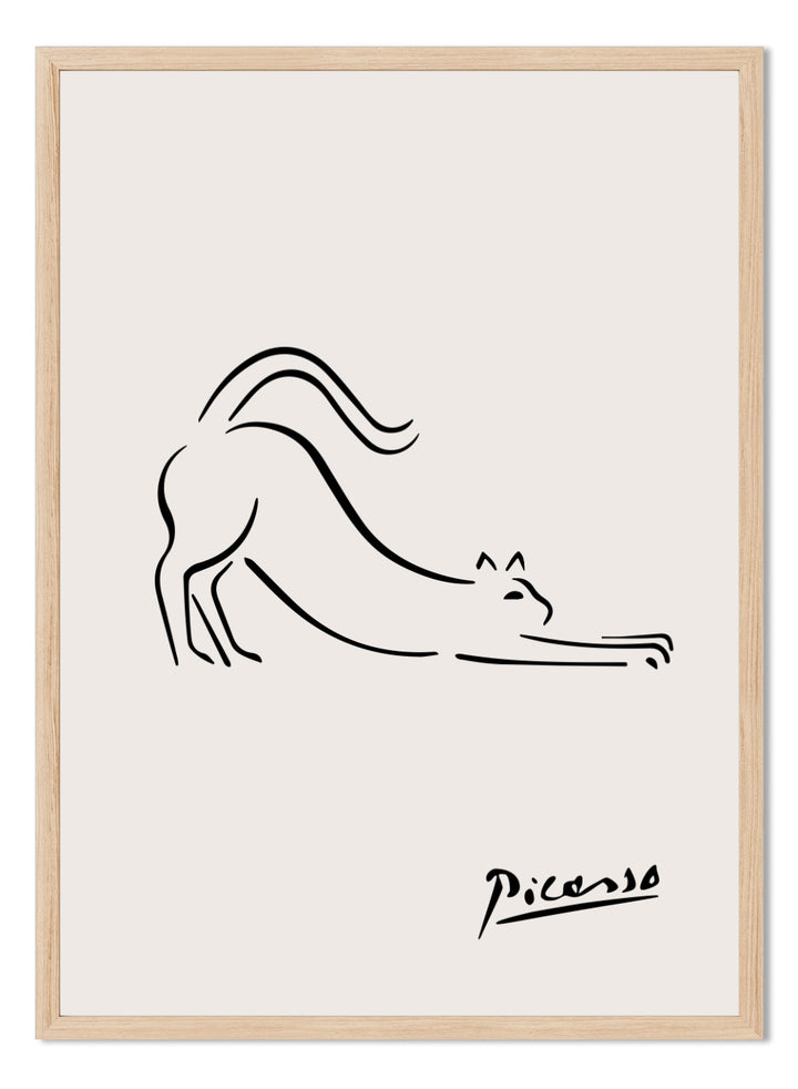 Pablo Picasso Feline Cat Sketch Line Art Print