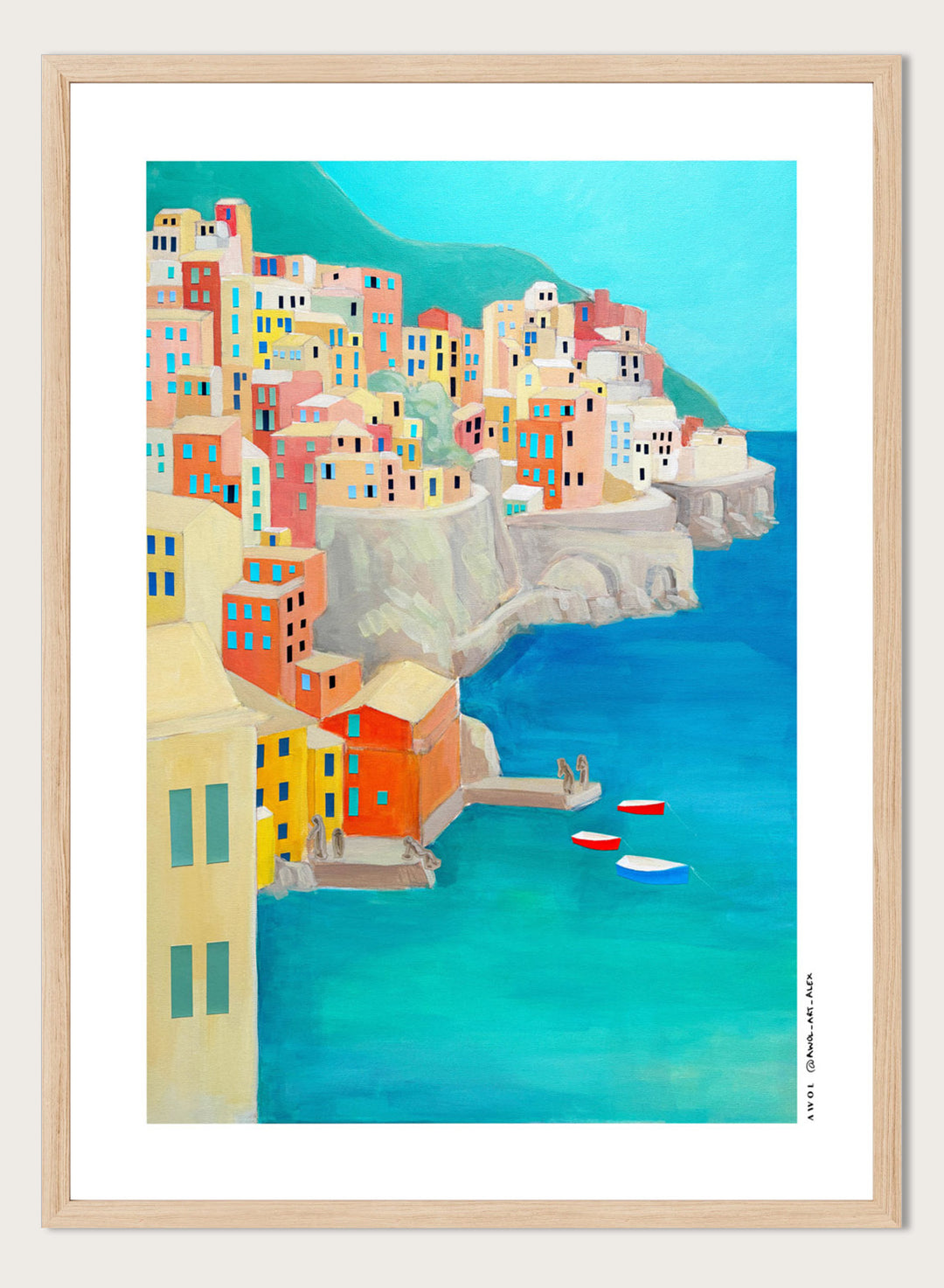 Awol Art Alex - Colorful Coastal Village Art Print