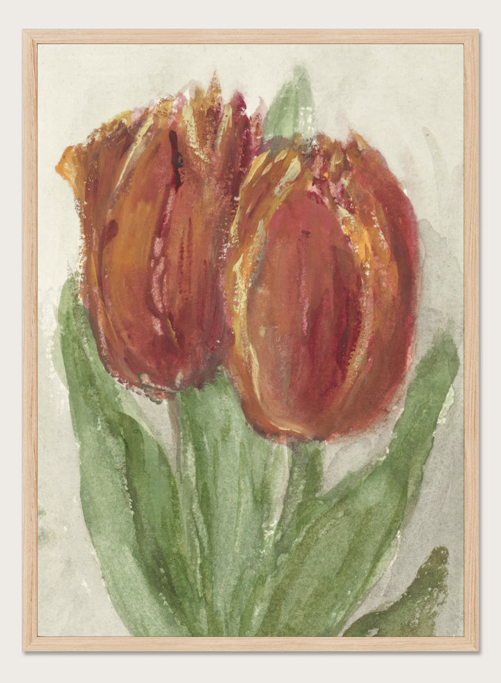 "Two Red Tulips" Art Print
