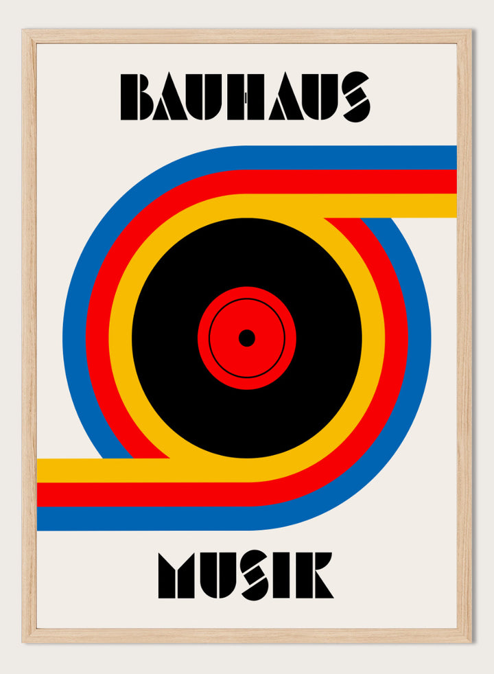A Bauhaus-style poster or print with the words &