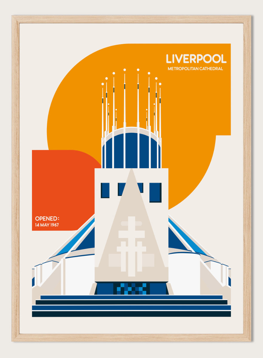 A stylized travel poster of Liverpool&