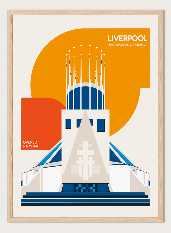 A stylized travel poster of Liverpool&