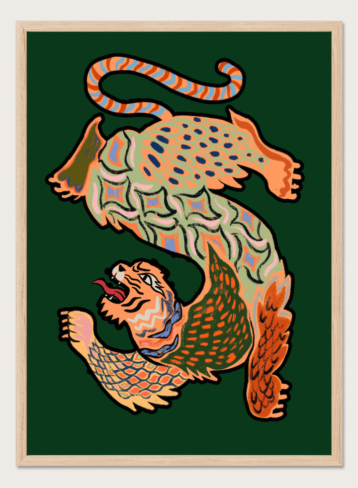 Arty Guava - Asian Tiger Green Art Print