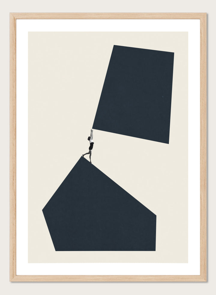 Reaching Higher by Maarten Léon art print featuring minimalist modern collage photography. Available as a fine art print or framed wall art with real wood frames.