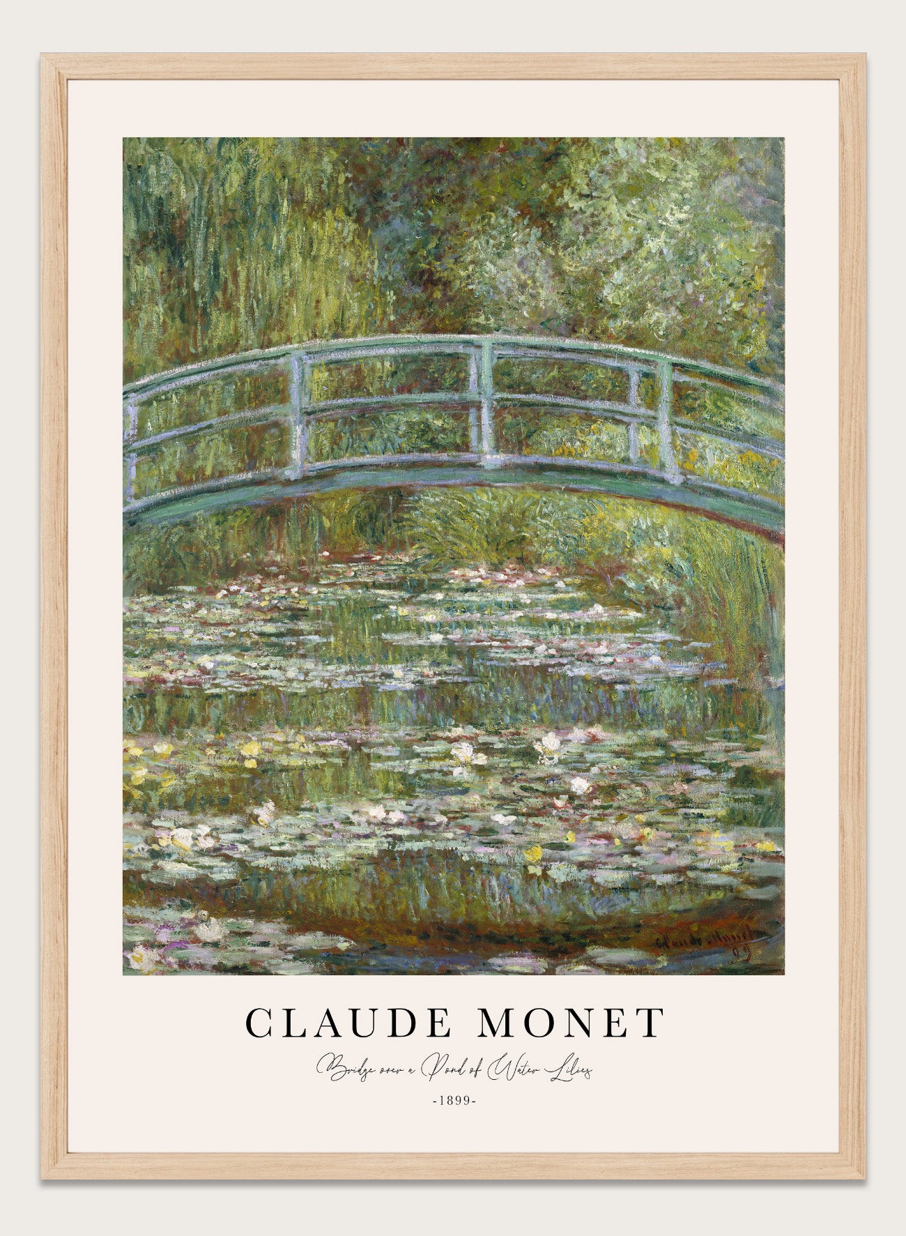 Claude Monet Bridge over a Pond of Water Lilies 1899 Vintage