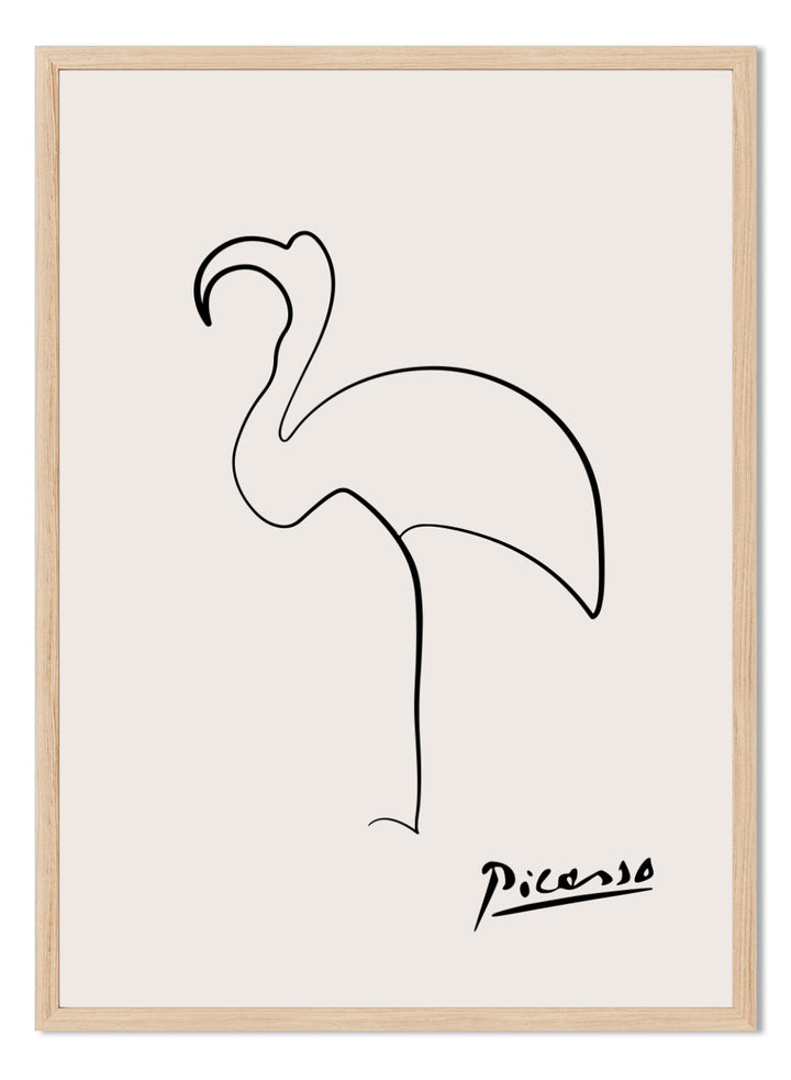 Pablo Picasso Flamingo Sketch Line Art Print