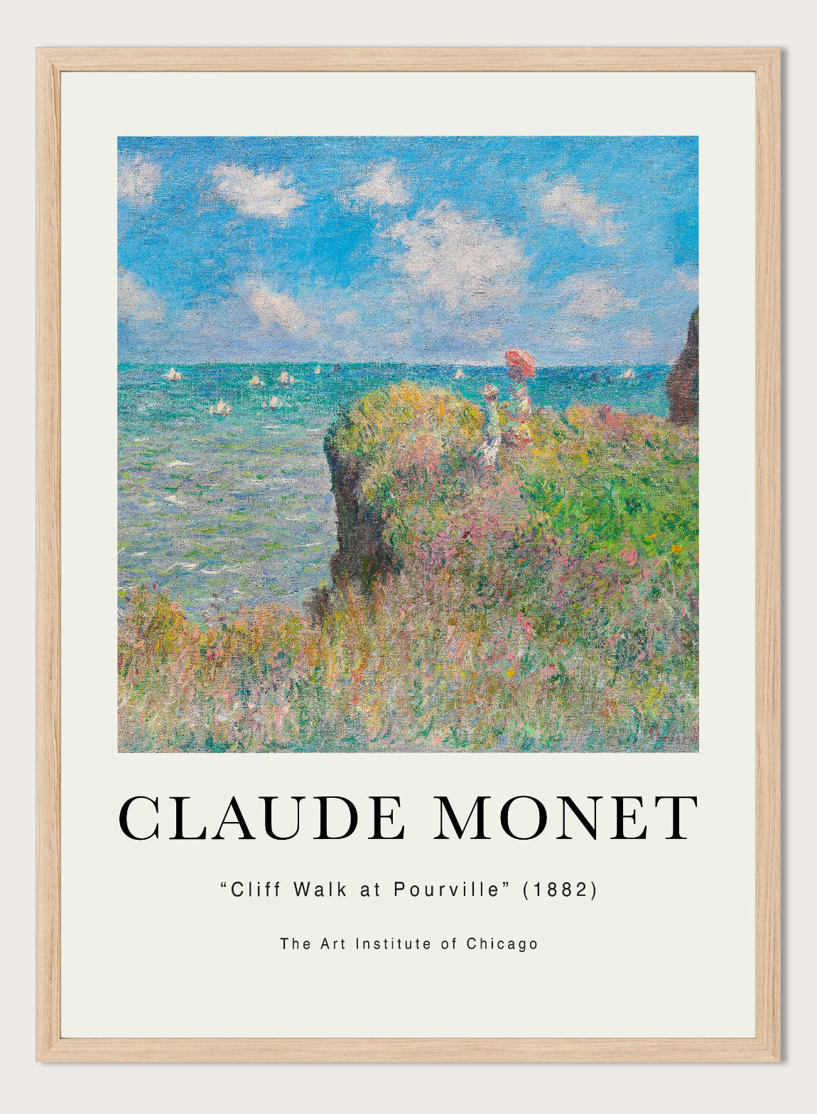 Claude Monet Cliff Walk at Pourville 1882 Vintage Poster Art Print
