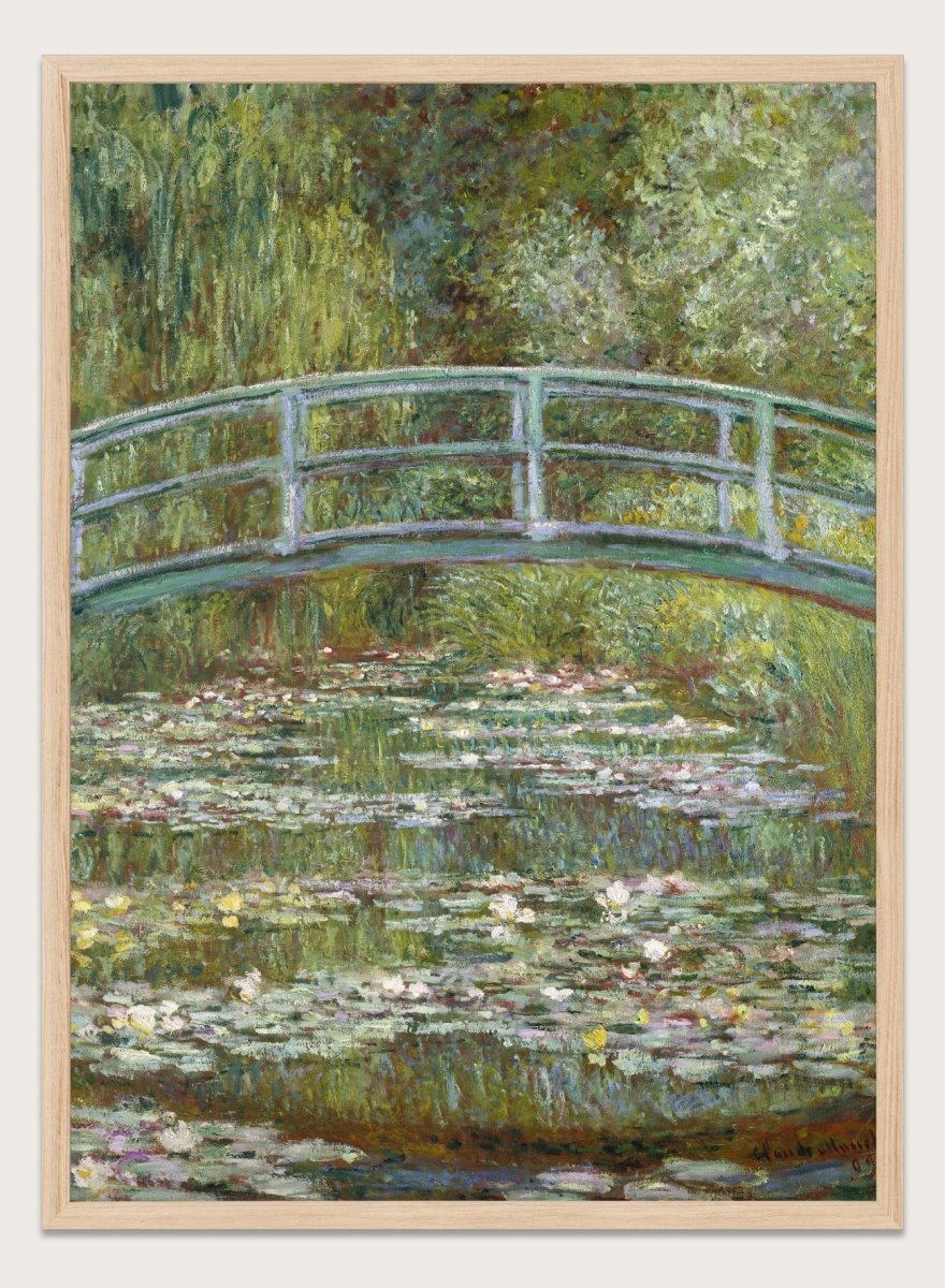Claude Monet Bridge over a Pond of Water Lilies Vintage Poster Art