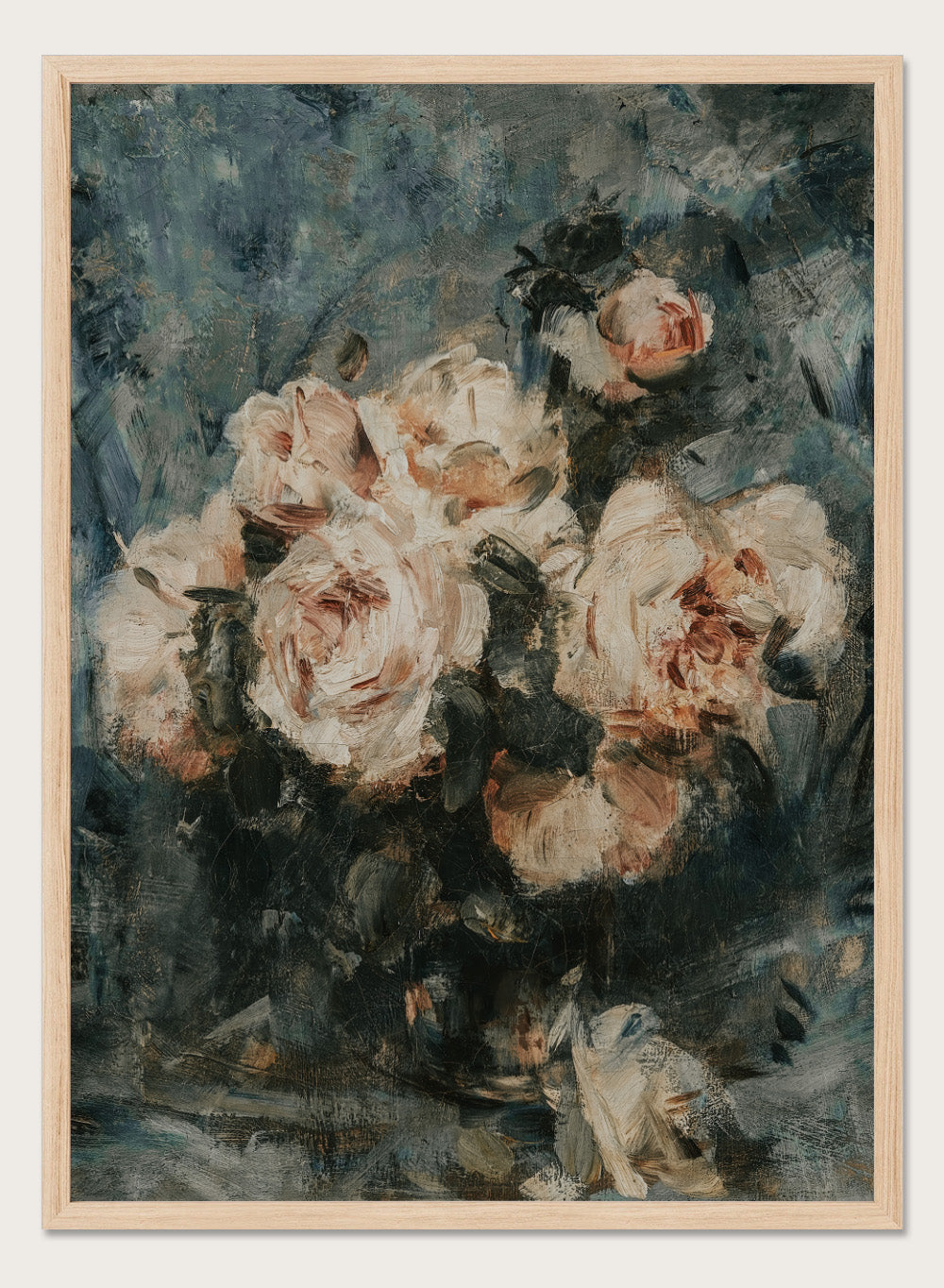 "Still life with Roses in a Glass Vase" Art Print