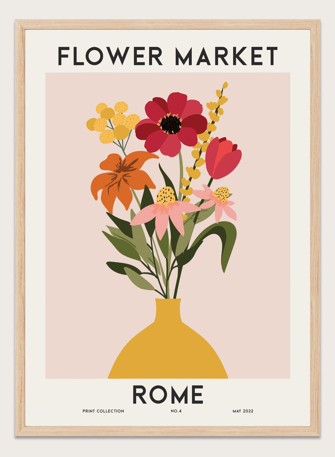 Flower Market Rome Art Print